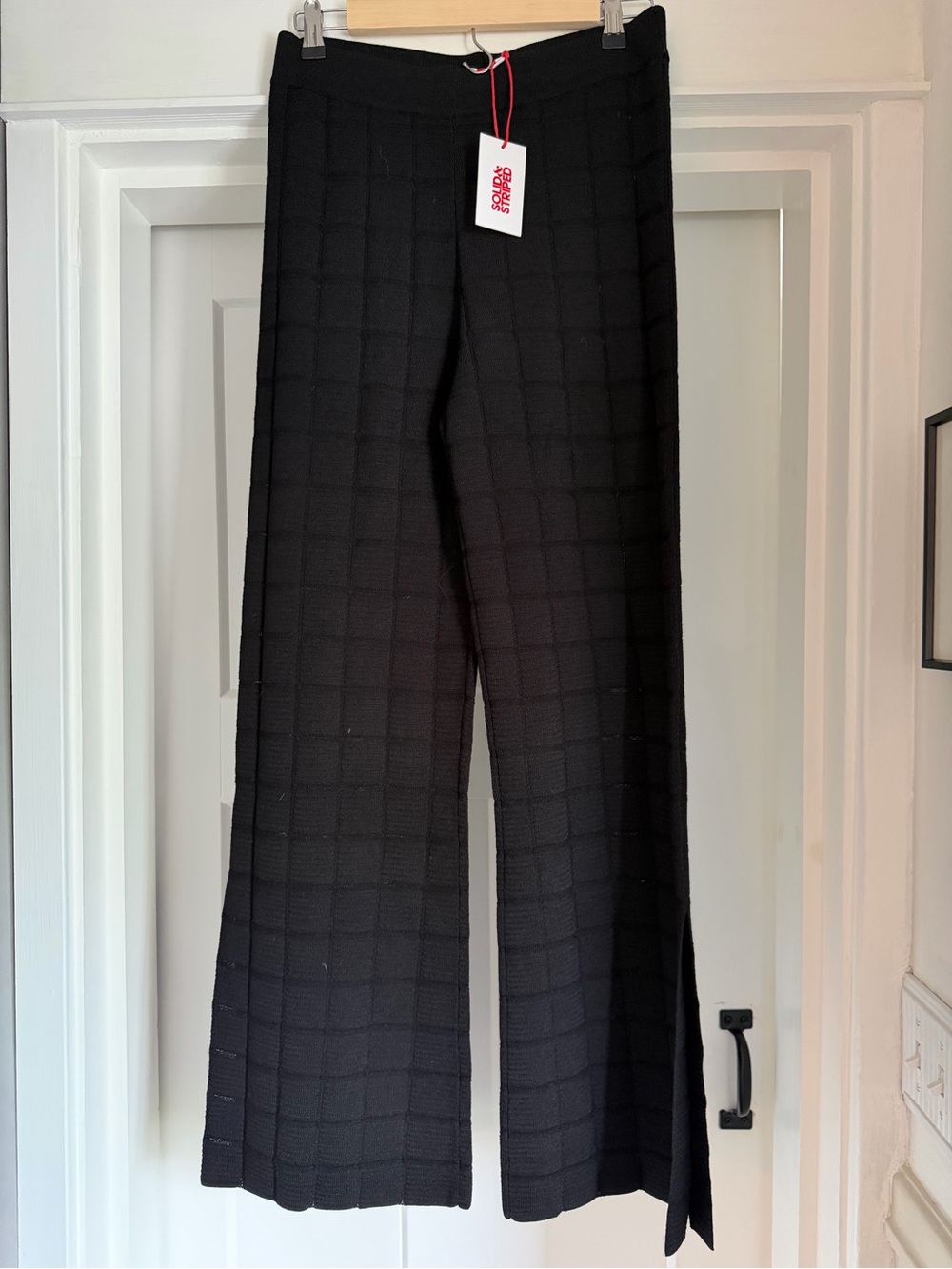 NWT Solid & Striped Black Wide-Leg Knit Pants